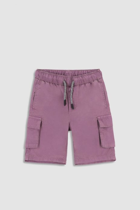 Krátke nohavice  fialové látkové s vreckami