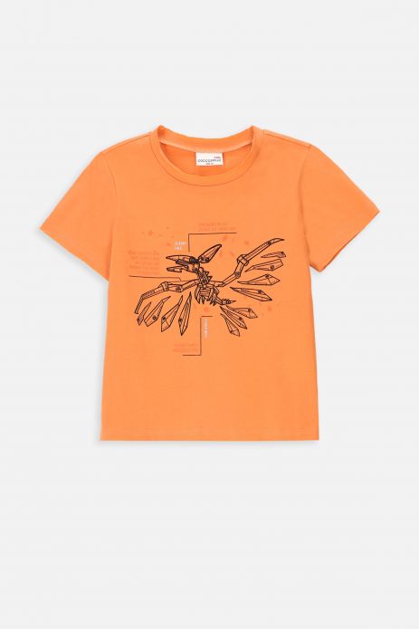 Tričko s krátkym rukávom oranžový s potlačou na prednej strane