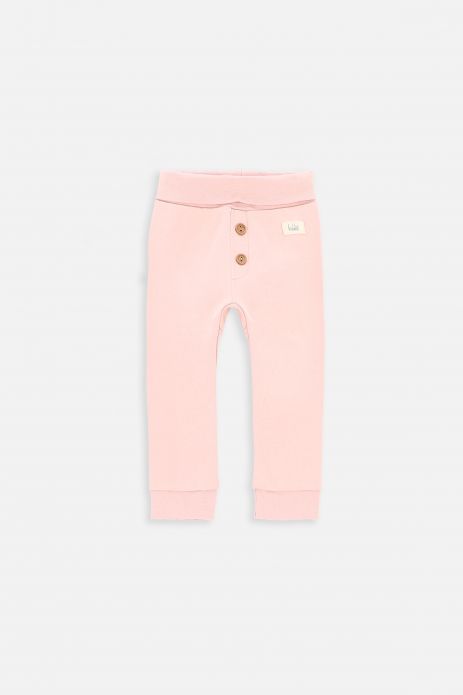 Bavlnené nohavice růžové hladké s gombíkmi