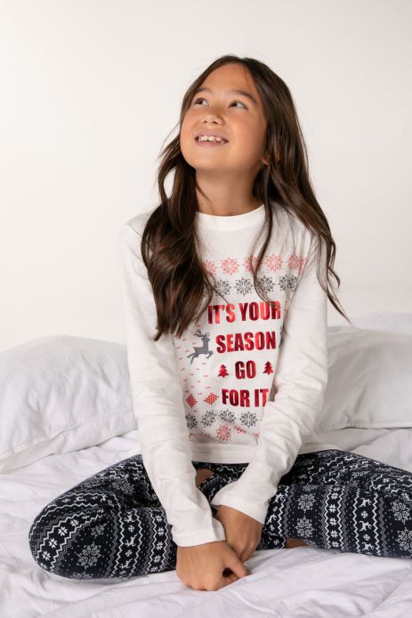 Dievčenské pyžamo viacfarebná bavlnené s dlhým rukávom