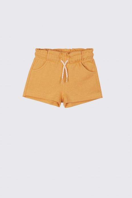 Krátke nohavice oranžové s viazaním v páse