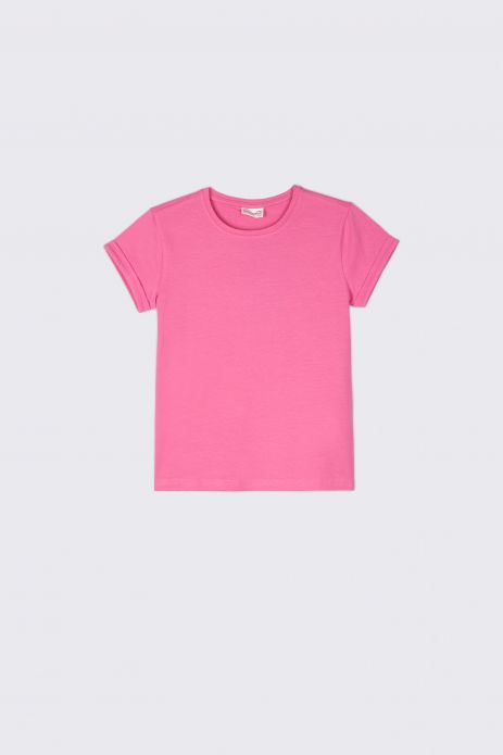 Tričko s krátkym rukávom ružové hladké