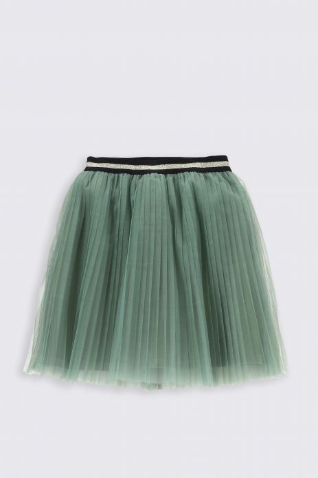 Tylová sukňa zelená s bavlnenou podšívkou 2